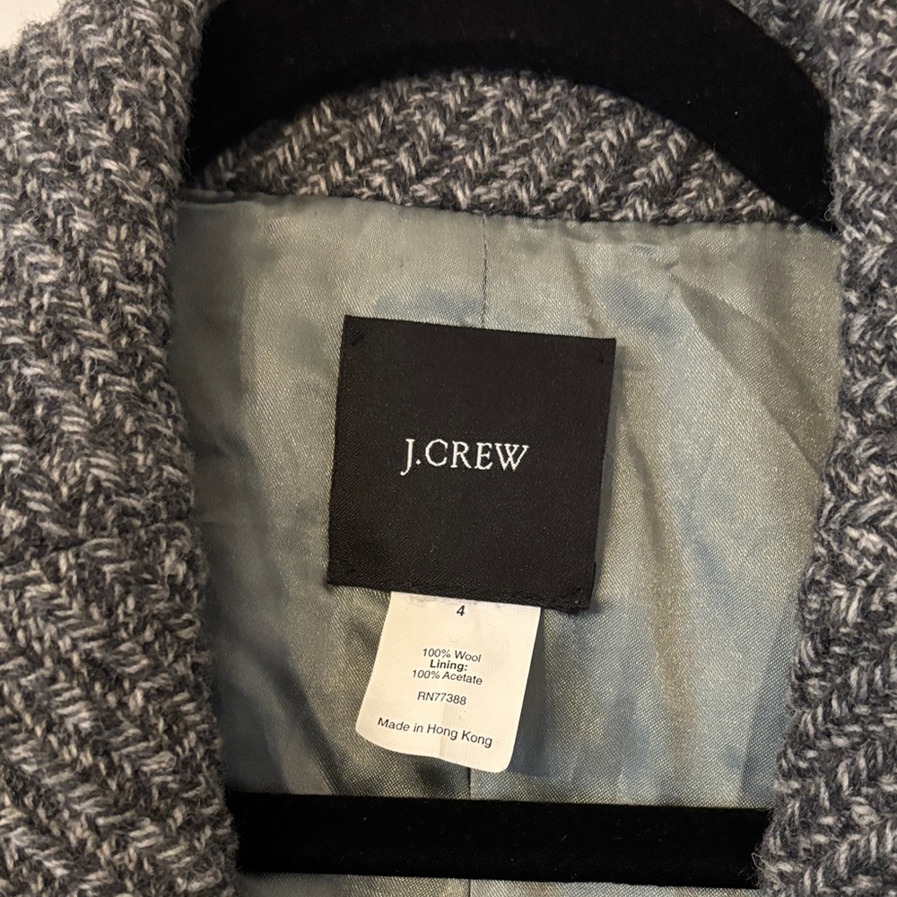 J. Crew Charcoal Textured‎ Pea Coat. EUC - Picture 2 of 10